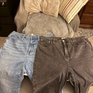 Madewell Blue and Lunar Curvy Perfect Vintage Jeans bundle